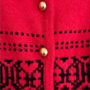 Chic Red and Black Women's Cardigan